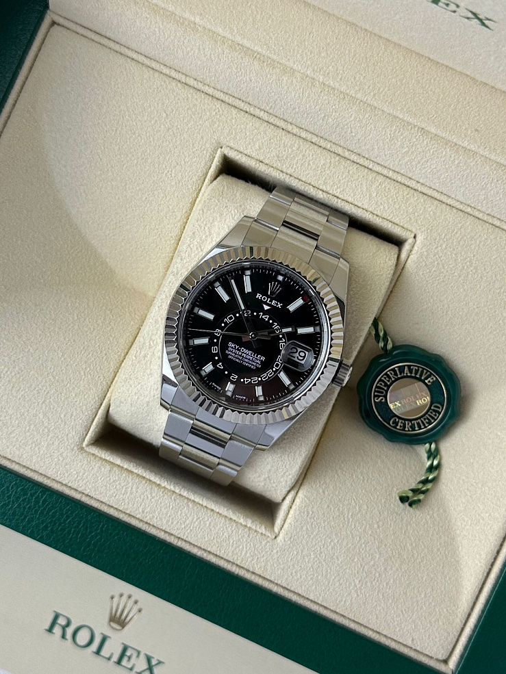 Sky-Dweller Steel & White Gold Black Dial Oyster Bracelet Discontinued