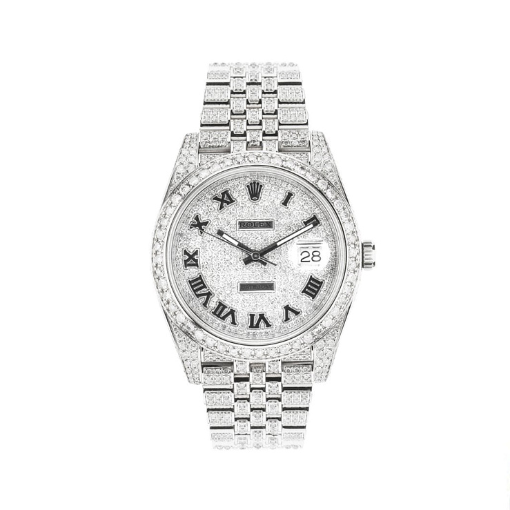 Datejust 36 mm Steel Iced CUSTOM DIAMONDS Jubilee Bracelet