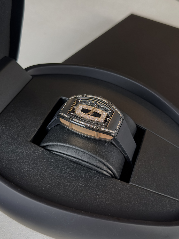 Black Ceramic & Rose Gold with Diamonds