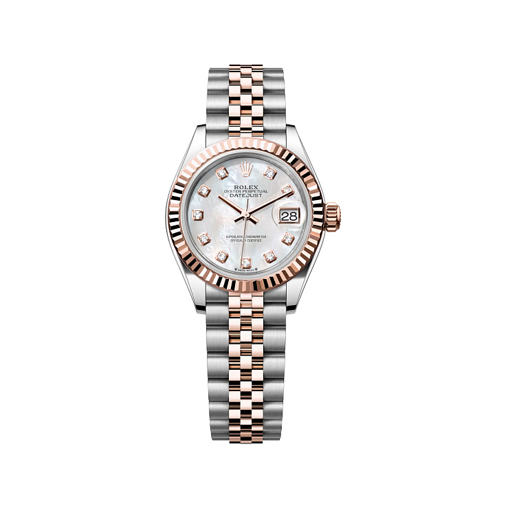 Lady-Datejust 28mm Steel & Rose Gold MoP Diamond Dial Jubilee Bracelet