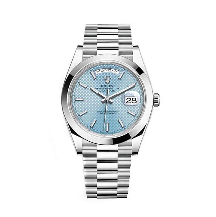 Day-Date 40mm President Platinum Ice Blue Motif Dial