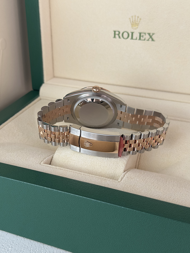 Datejust 36 Steel and Rose Fluted Motif Diamond Dial Diamond Bezel Jubilee Bracelet