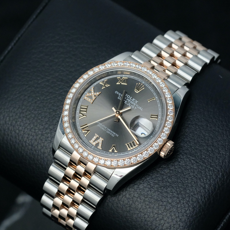 Datejust 36mm Steel & Rose Gold Diamond Bezel