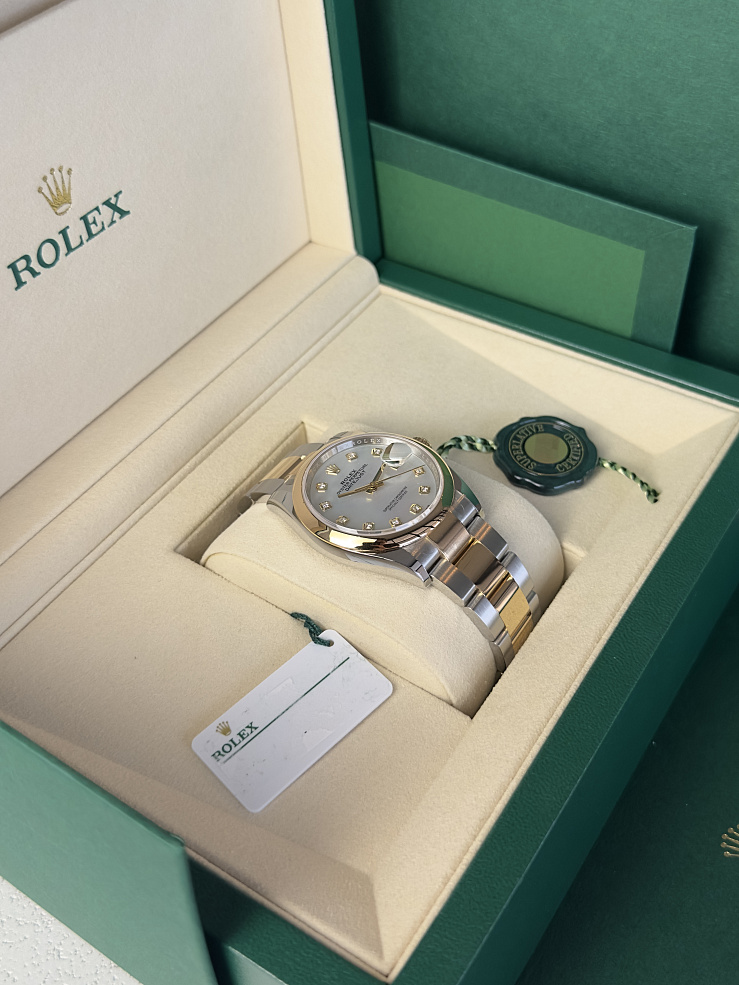 Datejust 36mm white mother-of-pearl diamond-set dial Oyster bracelet