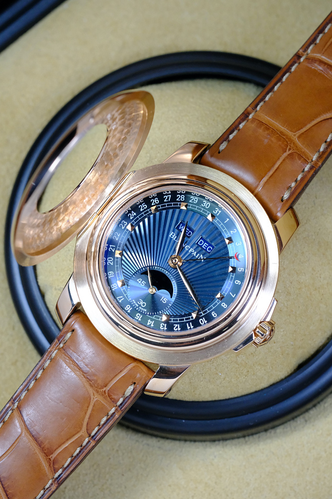 Half Hunter Rose Gold Blue Dial 39 Mm