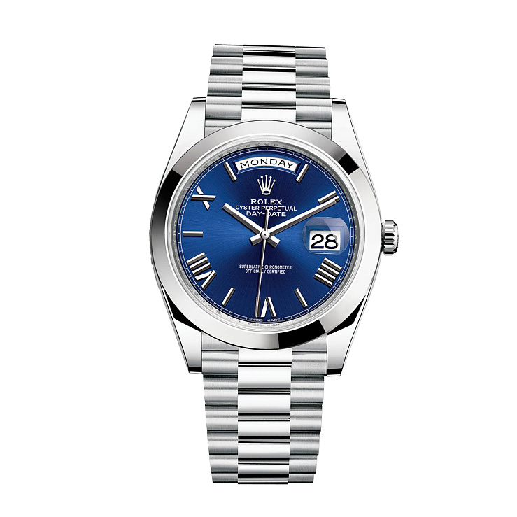 Day-Date II President Platinum Blue Romain Dial
