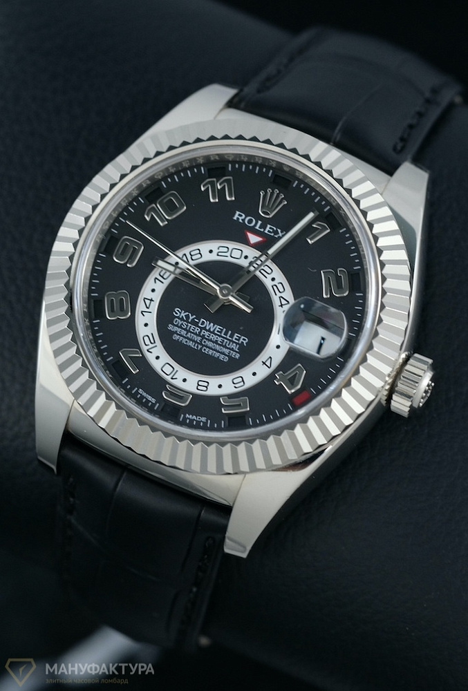 Sky-Dweller White Gold Leather Strap