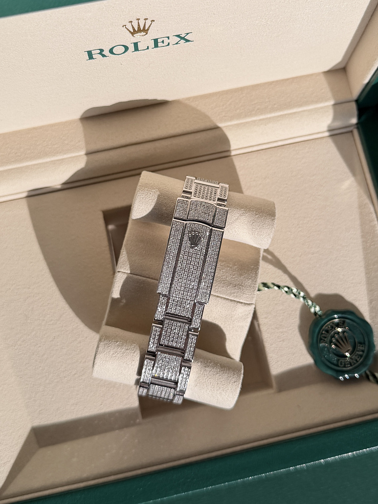 Datejust 36 mm Steel Iced Custom Diamonds Oyster Bracelet
