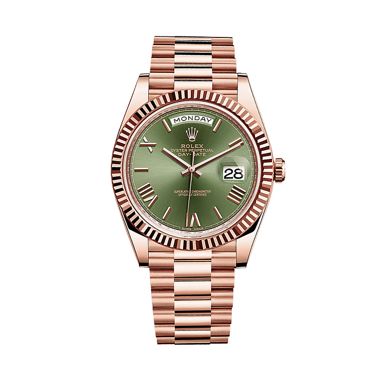 Day-Date 40 mm Rose Gold Olive Dial