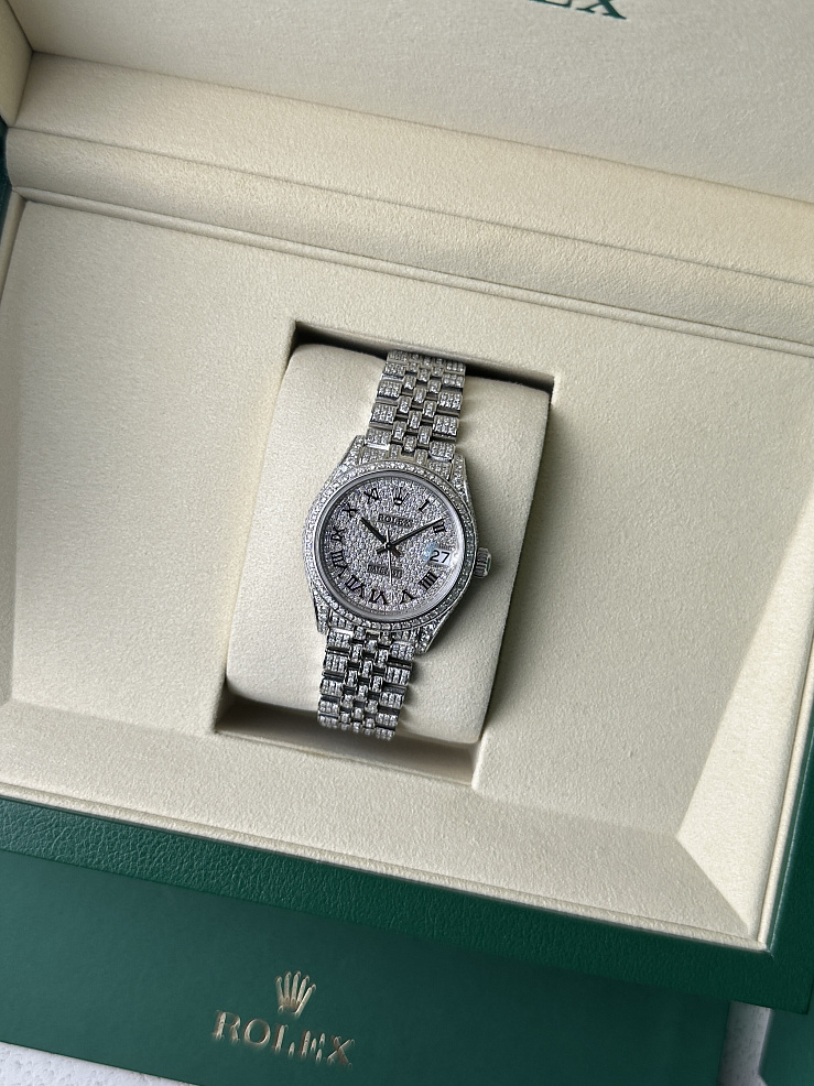 Datejust 31mm Custom Full Pave Iced Out Diamonds Jubilee