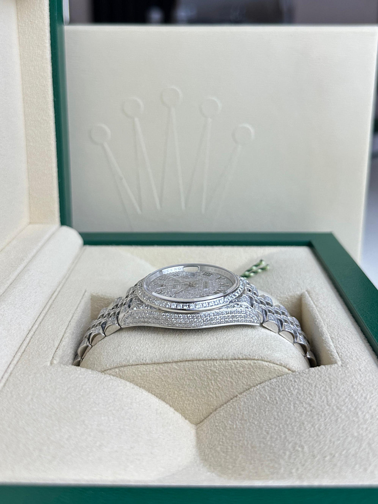 Datejust 36 mm Steel Iced CUSTOM DIAMONDS Jubilee Bracelet