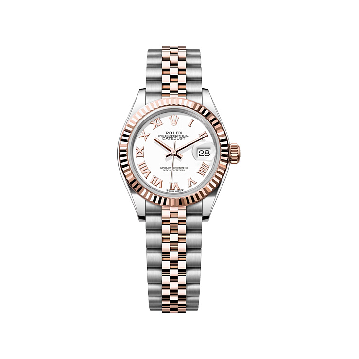 Lady-Datejust 28mm Steel & Rose Gold White Roman Dial Jubilee Bracelet