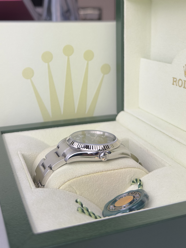 Air-King 34mm Steel and White gold bezel diamond markers