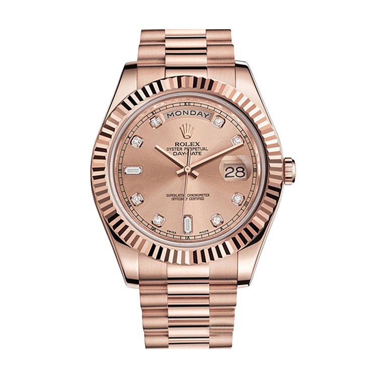 Day-Date II President Everose Gold Pink Dial Diamonds Index