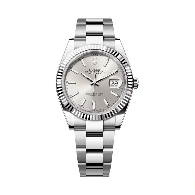 Datejust 41mm Steel & White gold Silver Dial Oyster Bracelet