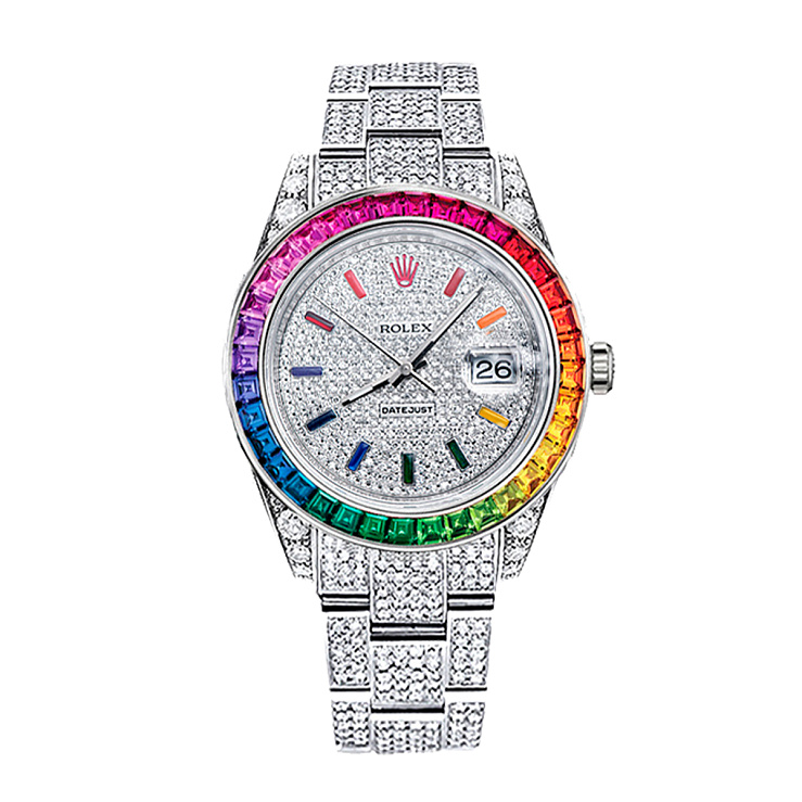 Datejust II Full Pave Rainbow
