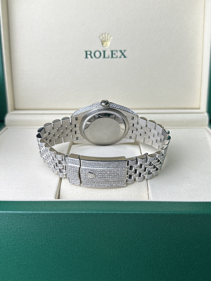 Datejust 36 mm Steel Iced CUSTOM DIAMONDS Jubilee Bracelet