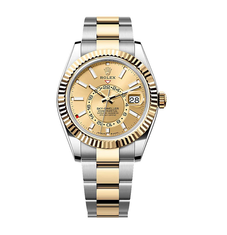 Sky-Dweller Steel and Yellow Gold Champagne Dial Oyster bracelet