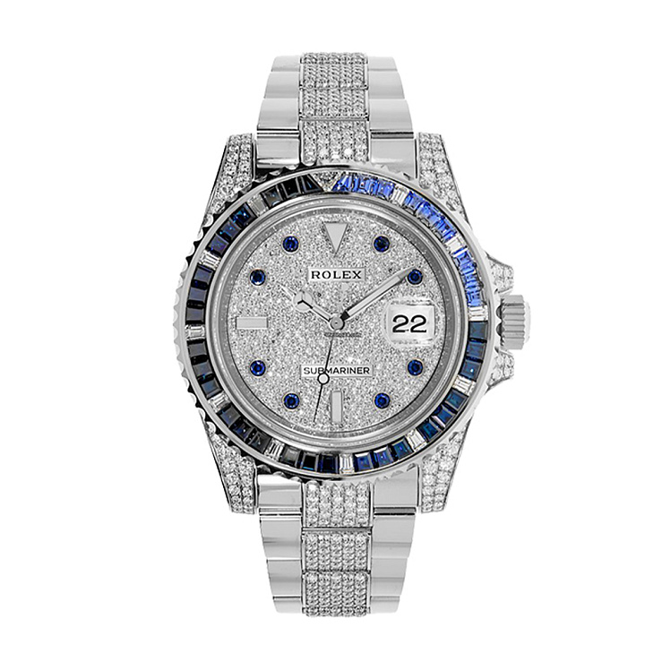 Submariner Custom Sapphire and Diamonds Pave Dial
