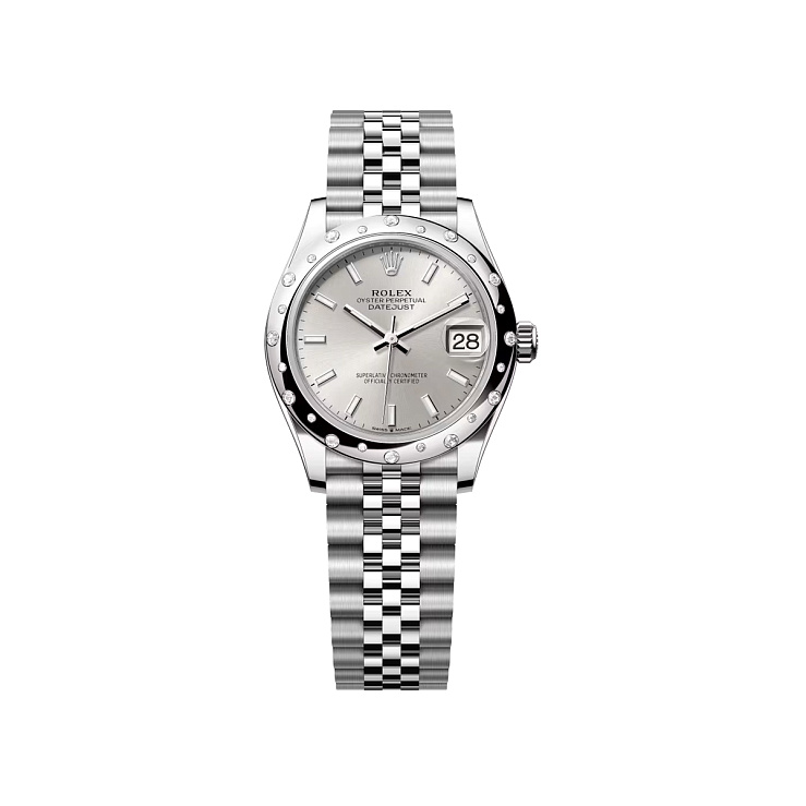 Datejust 31mm Steel & White gold Silver Dial Diamond bezel Jubilee Bracelet