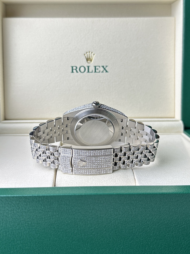 Datejust 41mm Full Pave Custom Diamonds Jubilee Bracelet