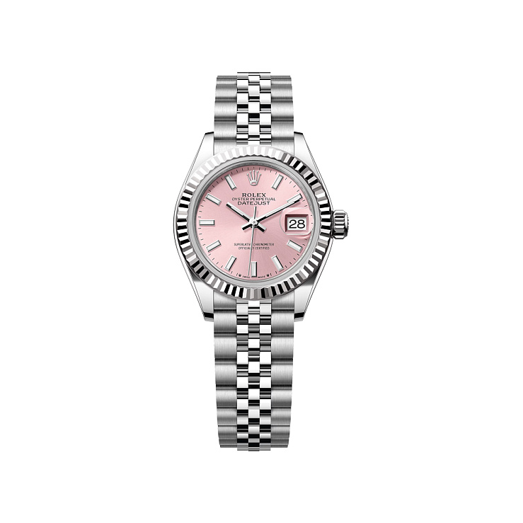 Lady-Datejust 28mm Steel & White Gold Pink Dial Jubilee Bracelet