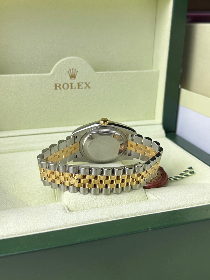 Datejust 36mm Steel & Yellow Gold White Arabic Dial Roulette Date