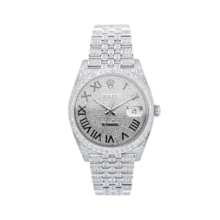 Datejust 41mm Full Pave Custom Diamonds Jubilee Bracelet
