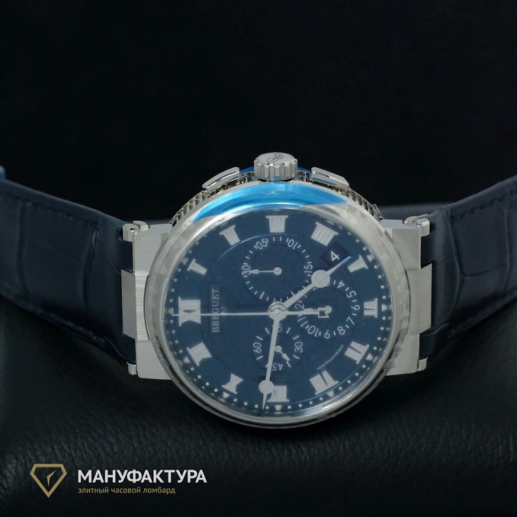 Marine Chronograph White Gold Blue Dial 5527bb