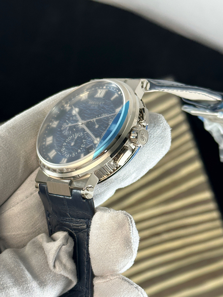 Marine Chronograph White Gold Blue Dial