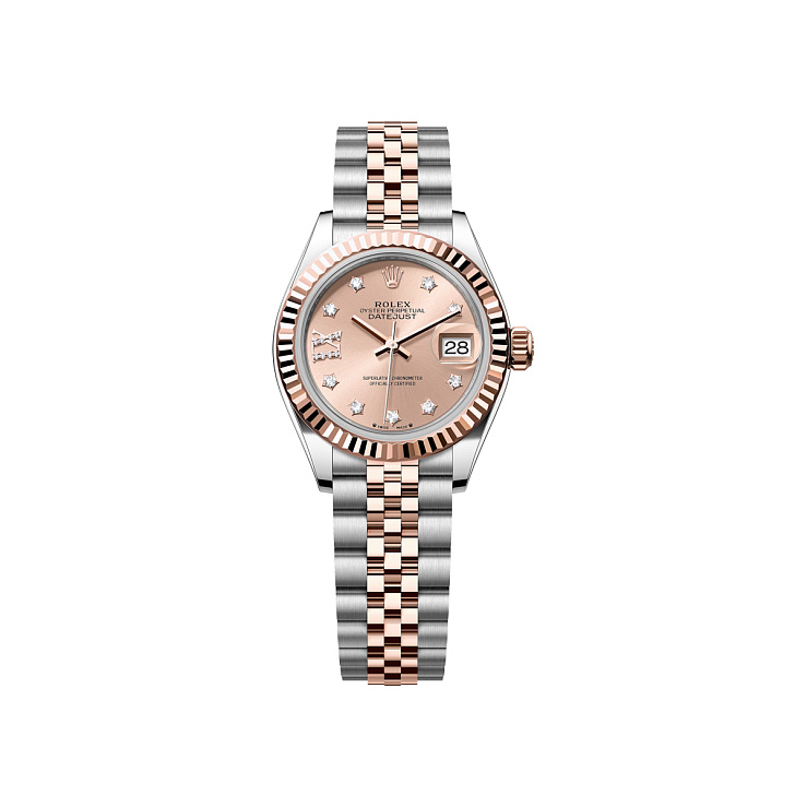 Lady-Datejust 28 Steel & Rose Gold Sundust Dial 17 Diamonds Jubilee bracelet