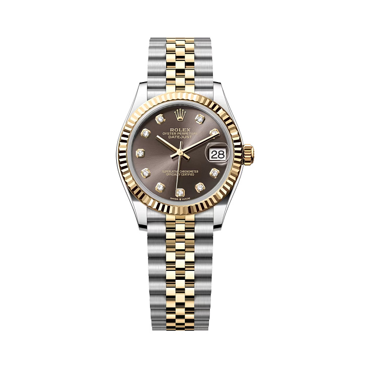 Datejust 31mm Steel & Yellow Gold Dark Grey Diamonds Dial Jubilee