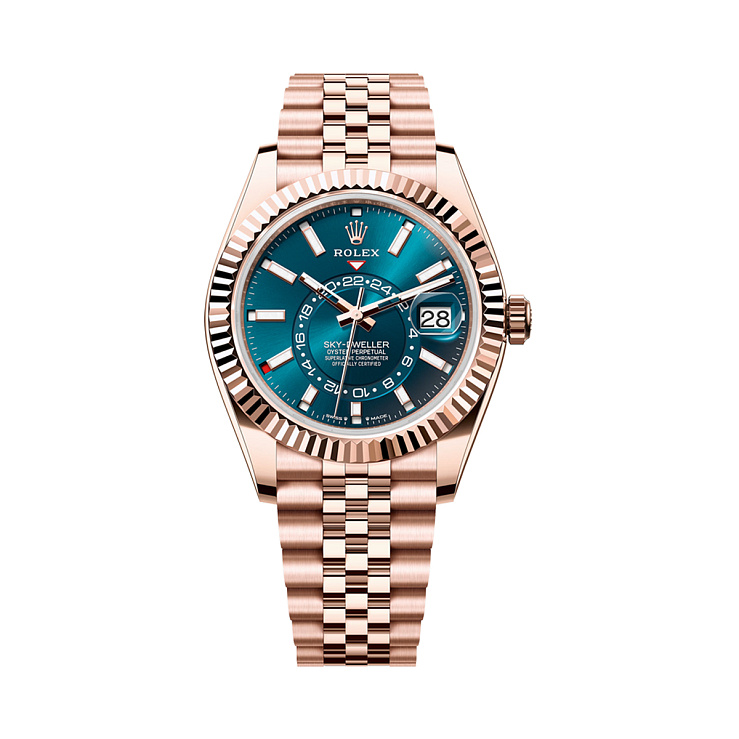 Sky-Dweller Everose Gold Blue Dial Jubilee