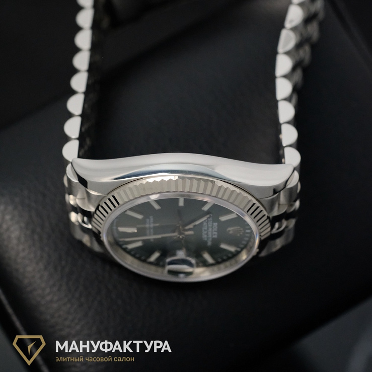 Datejust 36mm Steel & White Gold Mint Green Dial