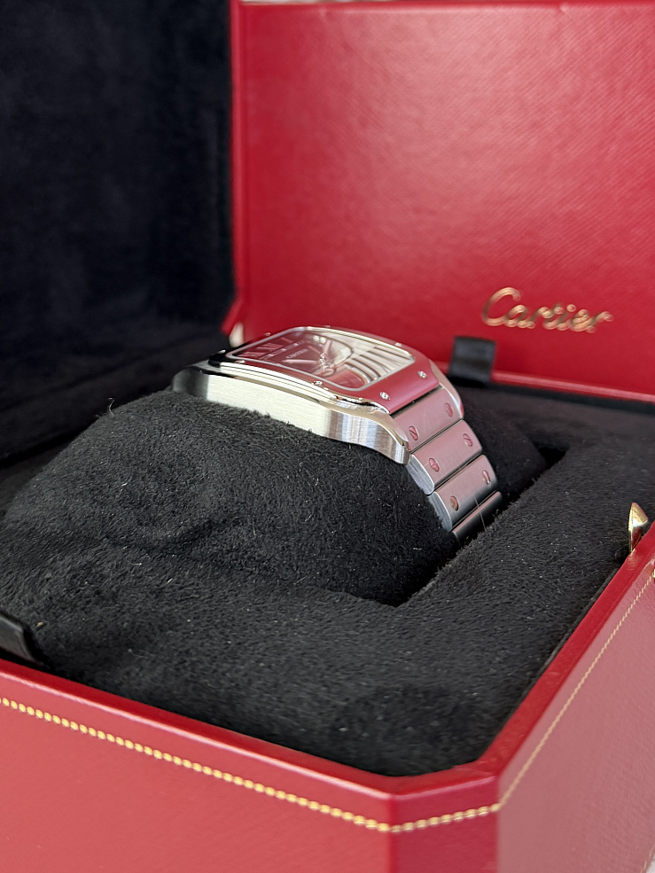 Santos Large Steel Blue Dial