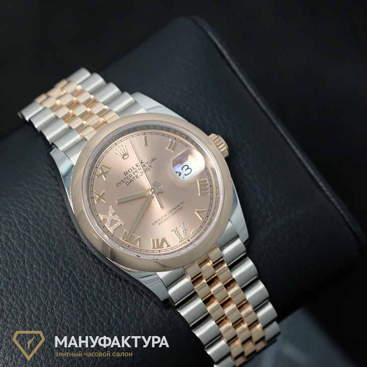 DATEJUST 36MM STEEL ROSE GOLD Diamonds pave