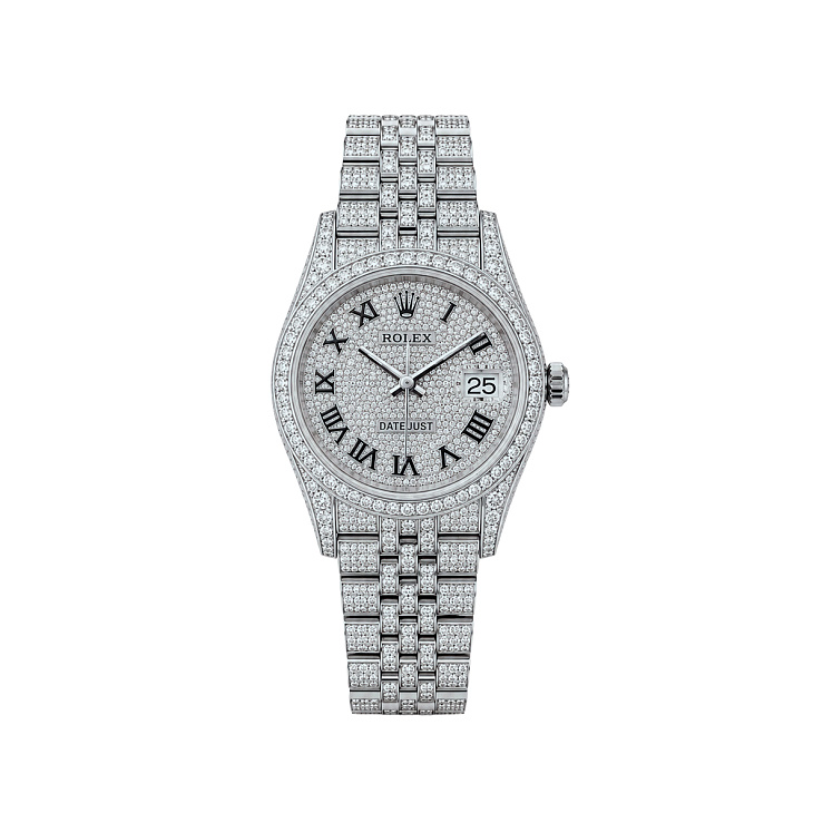 Datejust 31mm Custom Full Pave Iced Out Diamonds Jubilee