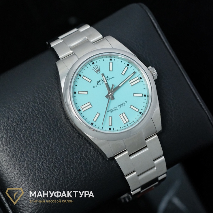Oyster Perpetual 41 mm Turquoise Tiffany Custom Dial Custom