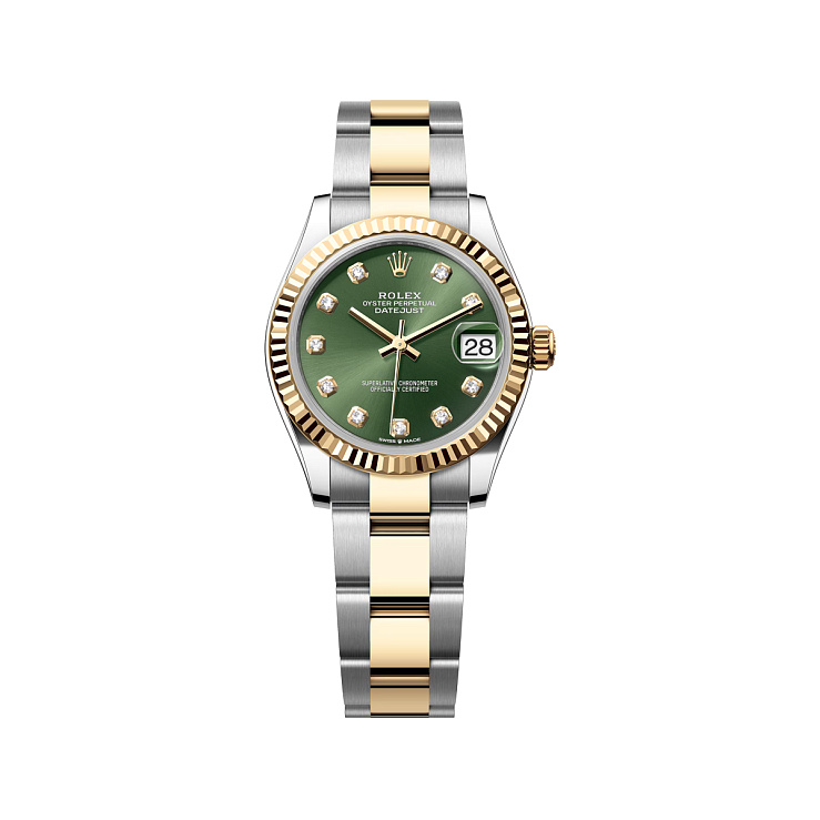 Datejust 31mm Steel & Yellow Gold Olive Green Diamond Dial Oyster Bracelet