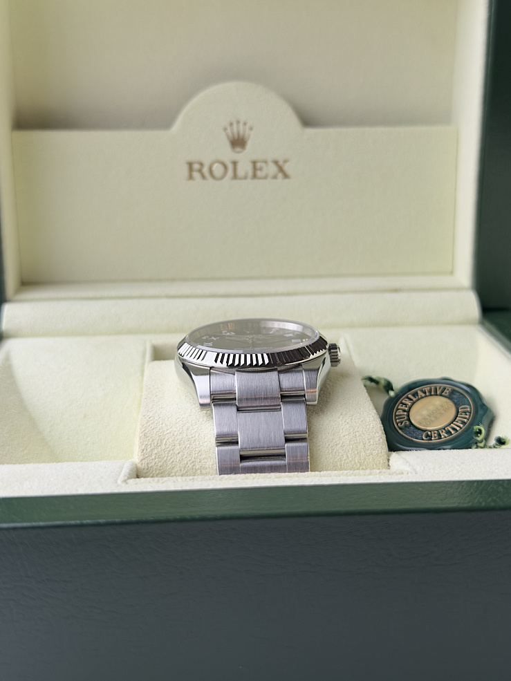 Air-King 34mm Steel and White gold bezel diamond markers