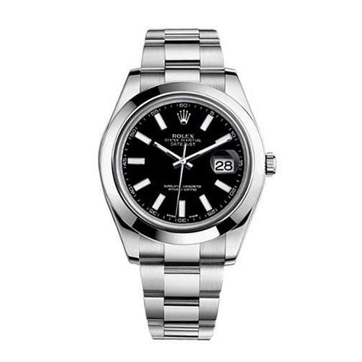 Datejust II Black Dial Sticks Index