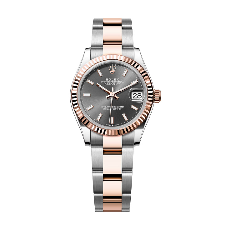 Datejust 31mm Steel and Everose Gold Grey Dial Oyster Bracelet
