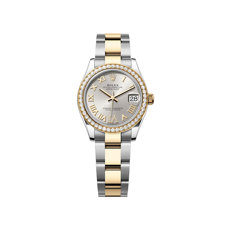 Datejust 31mm Steel & Yellow Gold Silver VI Diamonds Dial Diamond Bezel Oyster Bracelet