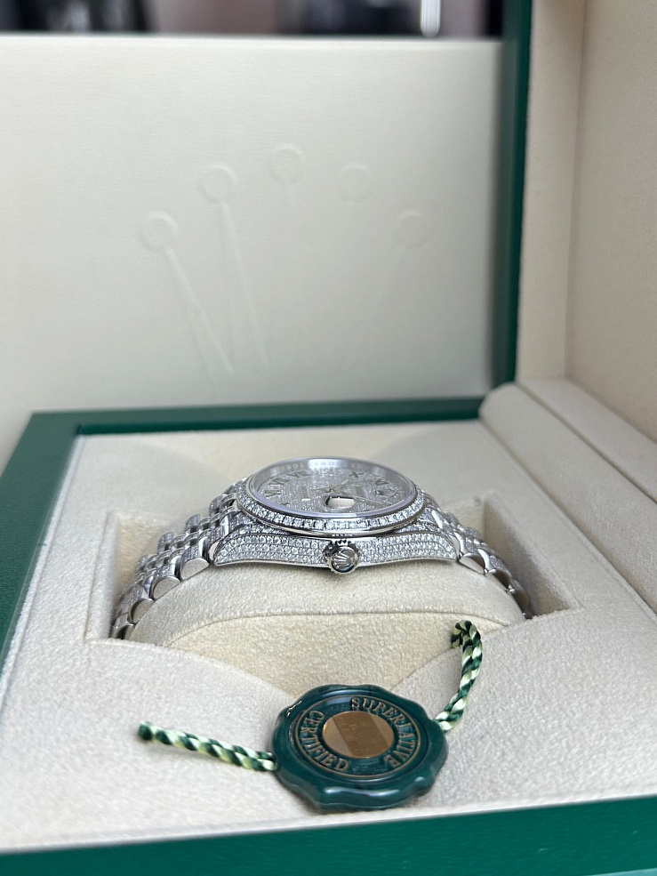 Datejust 36 mm Steel Iced CUSTOM DIAMONDS Jubilee Bracelet