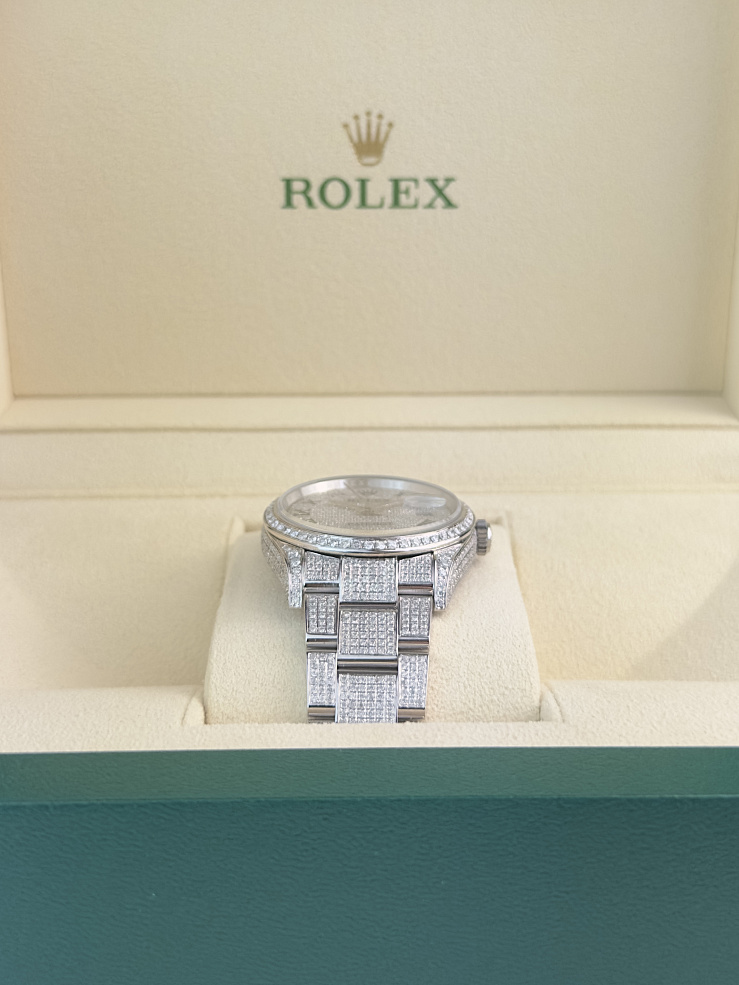 Datejust 36 mm Steel Iced CUSTOM DIAMONDS Oyster Bracelet