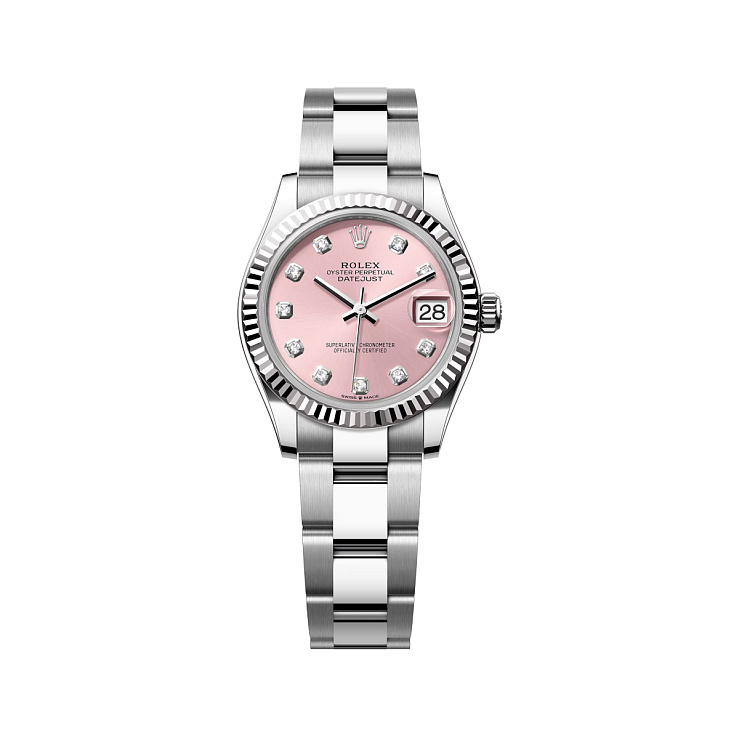 Datejust 31mm Steel & White gold Pink Diamond Dial Oyster Bracelet