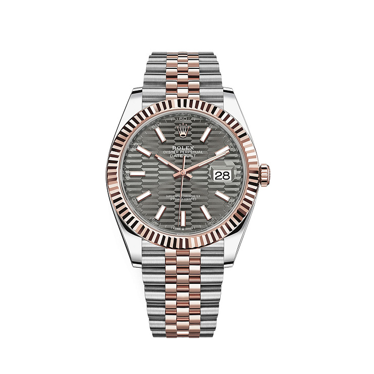 Datejust 41mm Steel & Rose Gold Grey Motif Dial Jubilee Bracelet