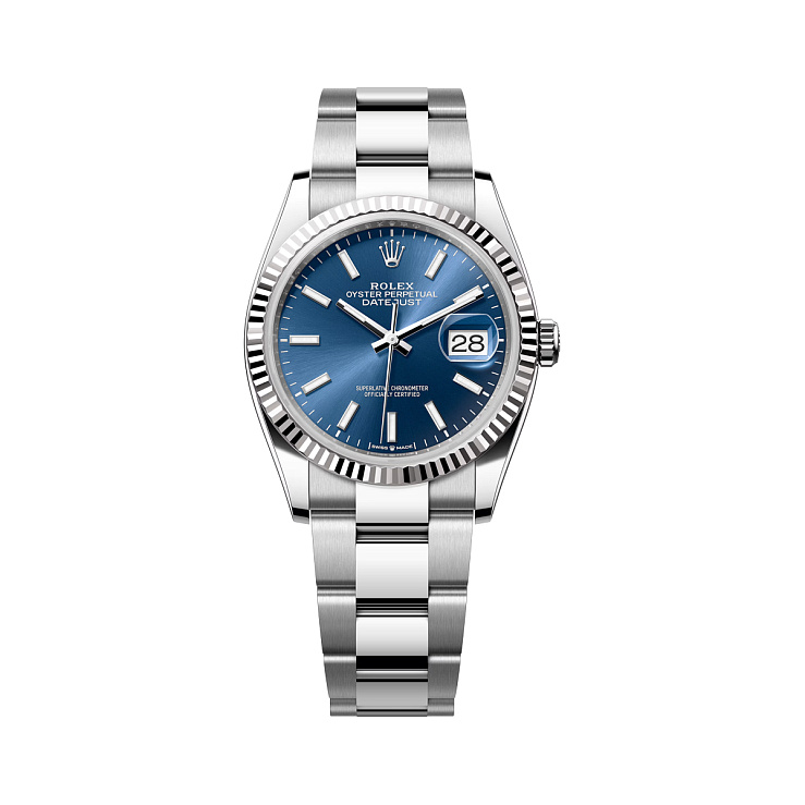 Datejust 36mm Steel & White Gold Blue Dial Oyster bracelet