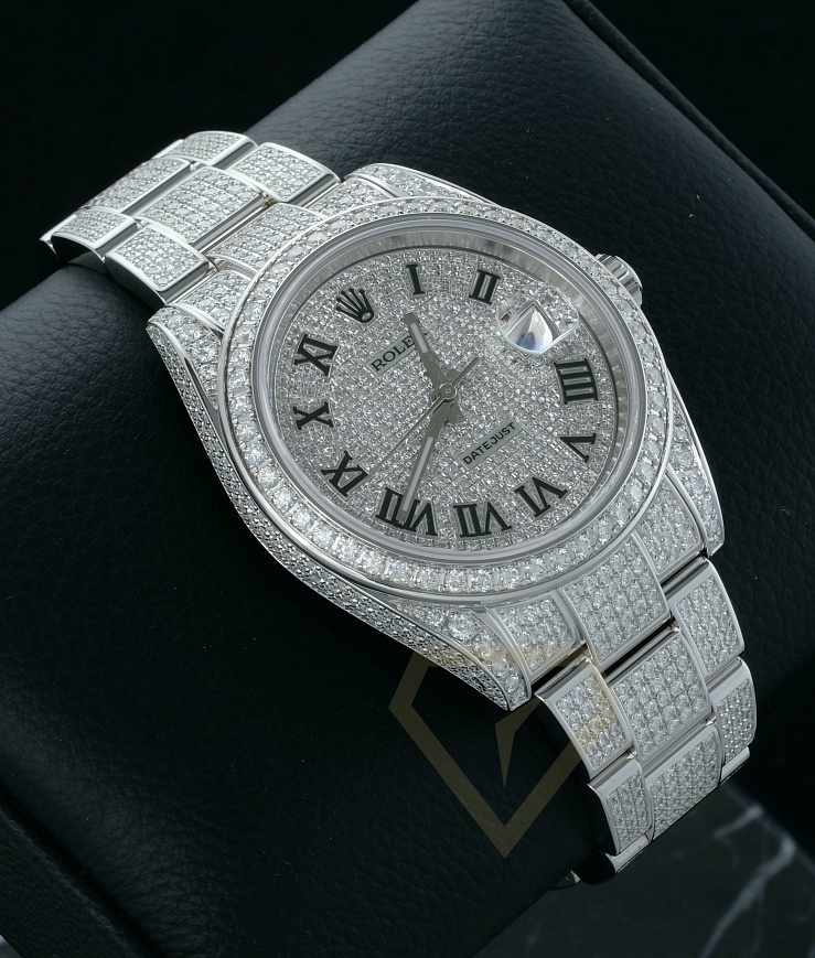 Datejust II Full Pave Iced Out Diamonds