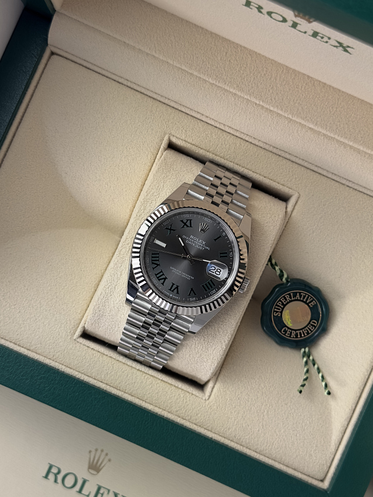 Datejust 41mm Steel & White gold Wimbledon dial Jubilee bracelet